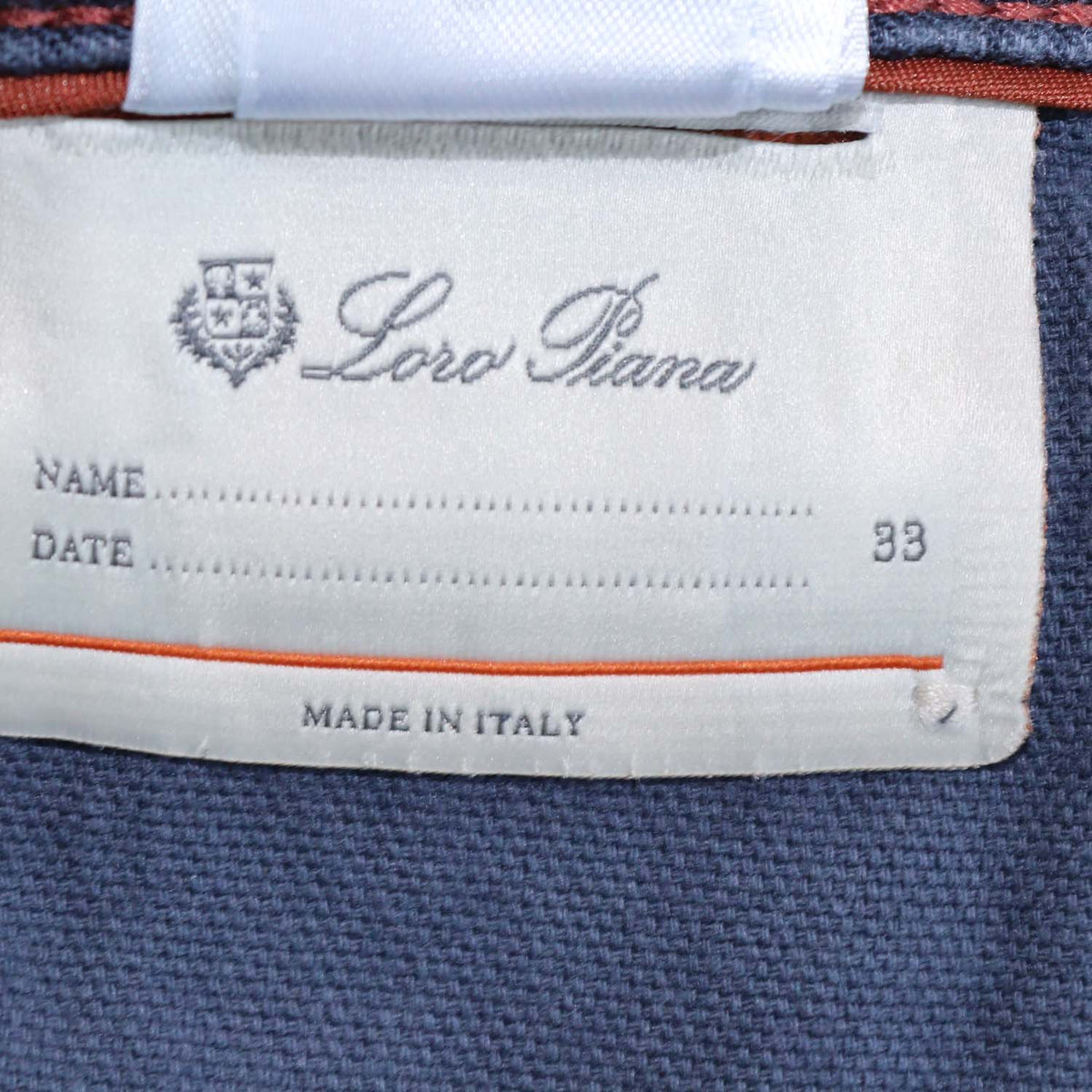 Loro Piana Navy Blue Blend Linen Straight Leg Pants
