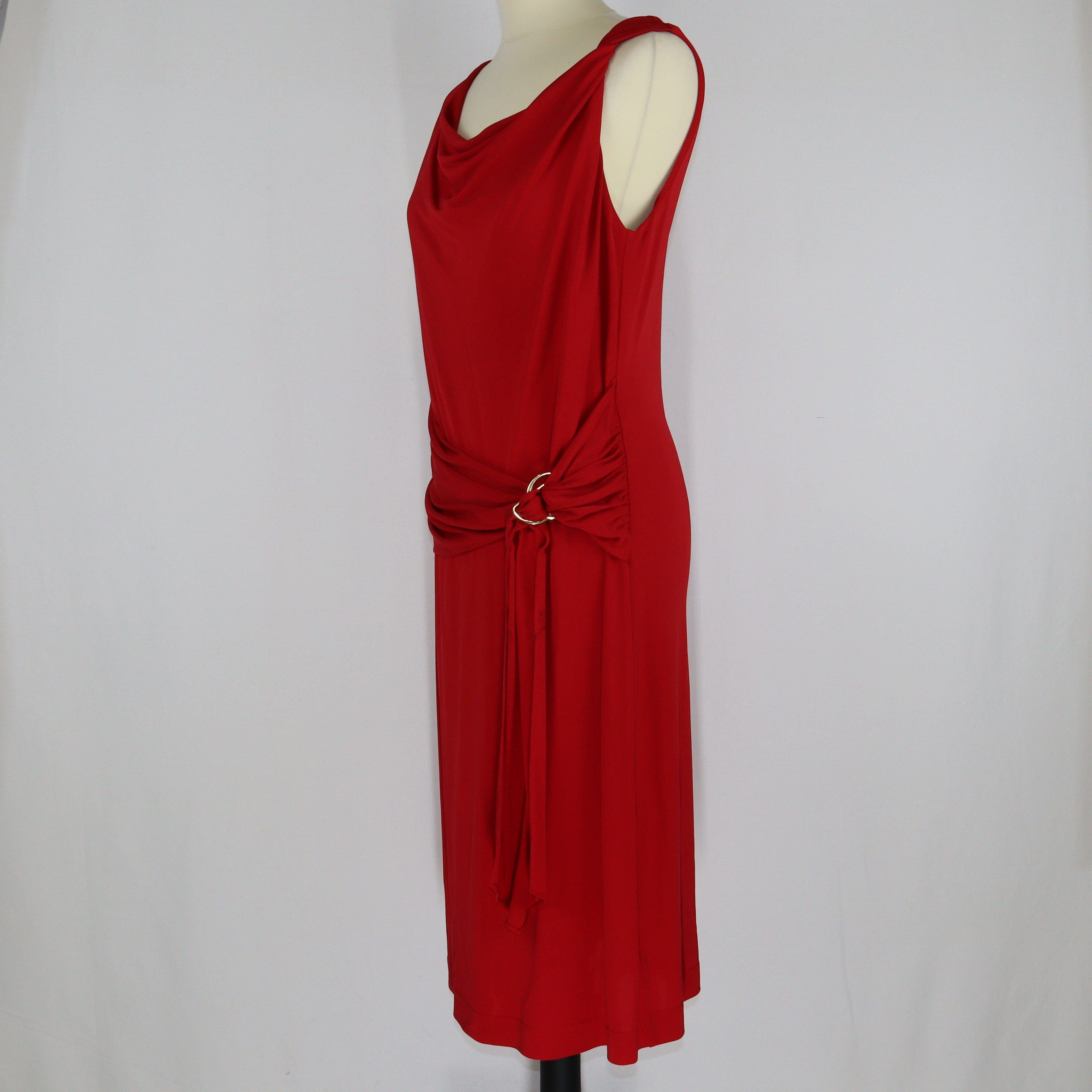 Red Sleeveless Midi Dress Clothings Escada 