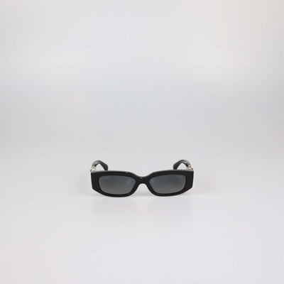 Chanel Black Temple Embellished Polarized Rectangular Sunglasses