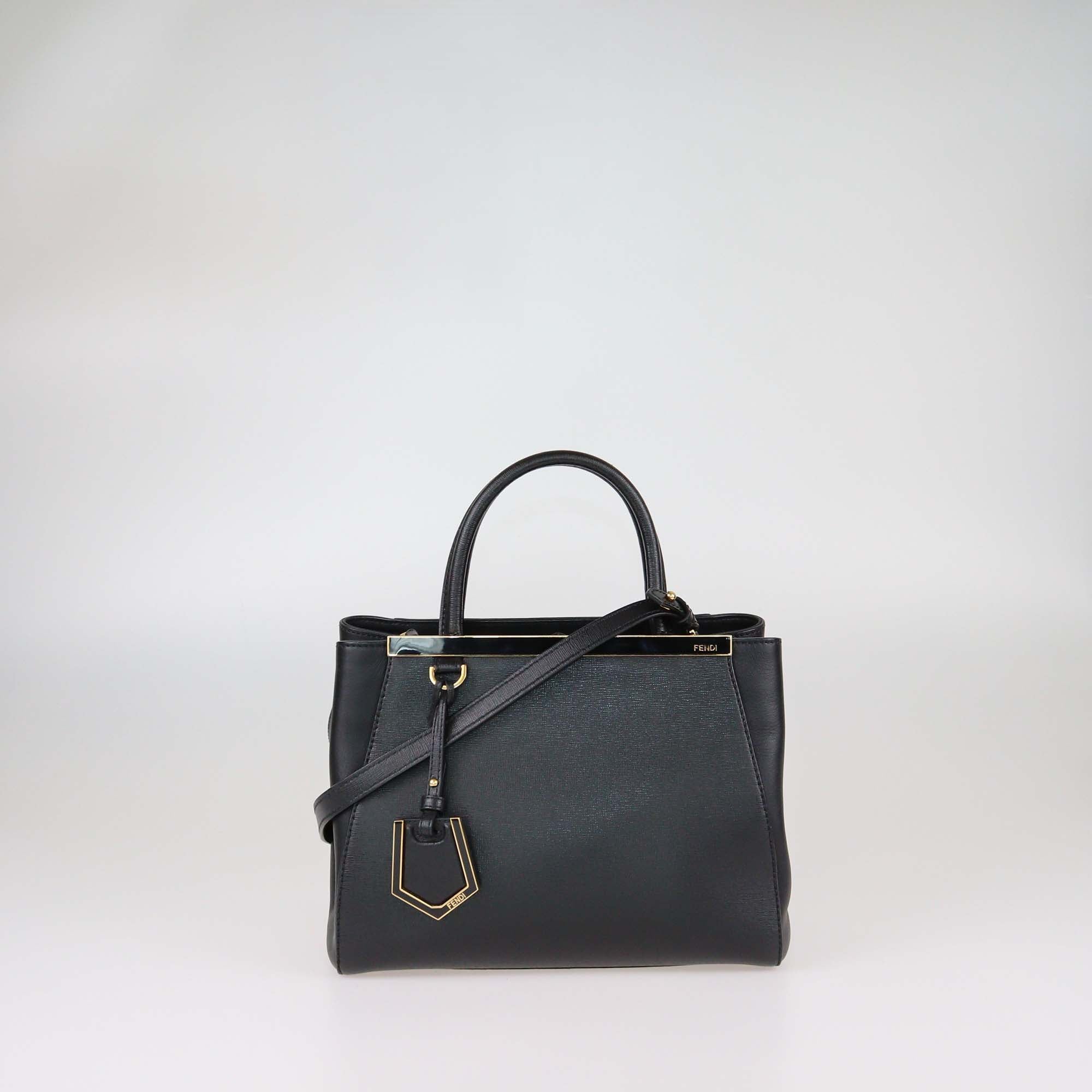 Fendi Black Leather Small 2Jours Tote