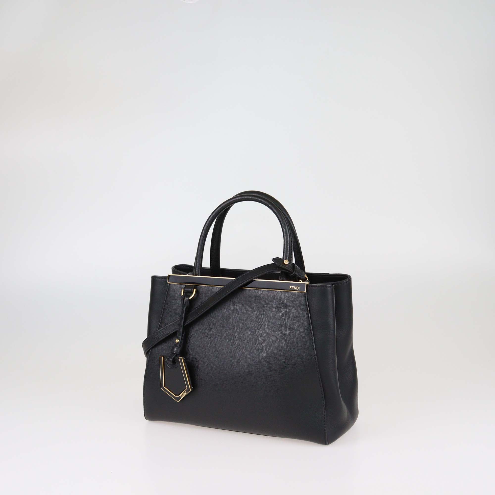 Fendi Black Leather Small 2Jours Tote