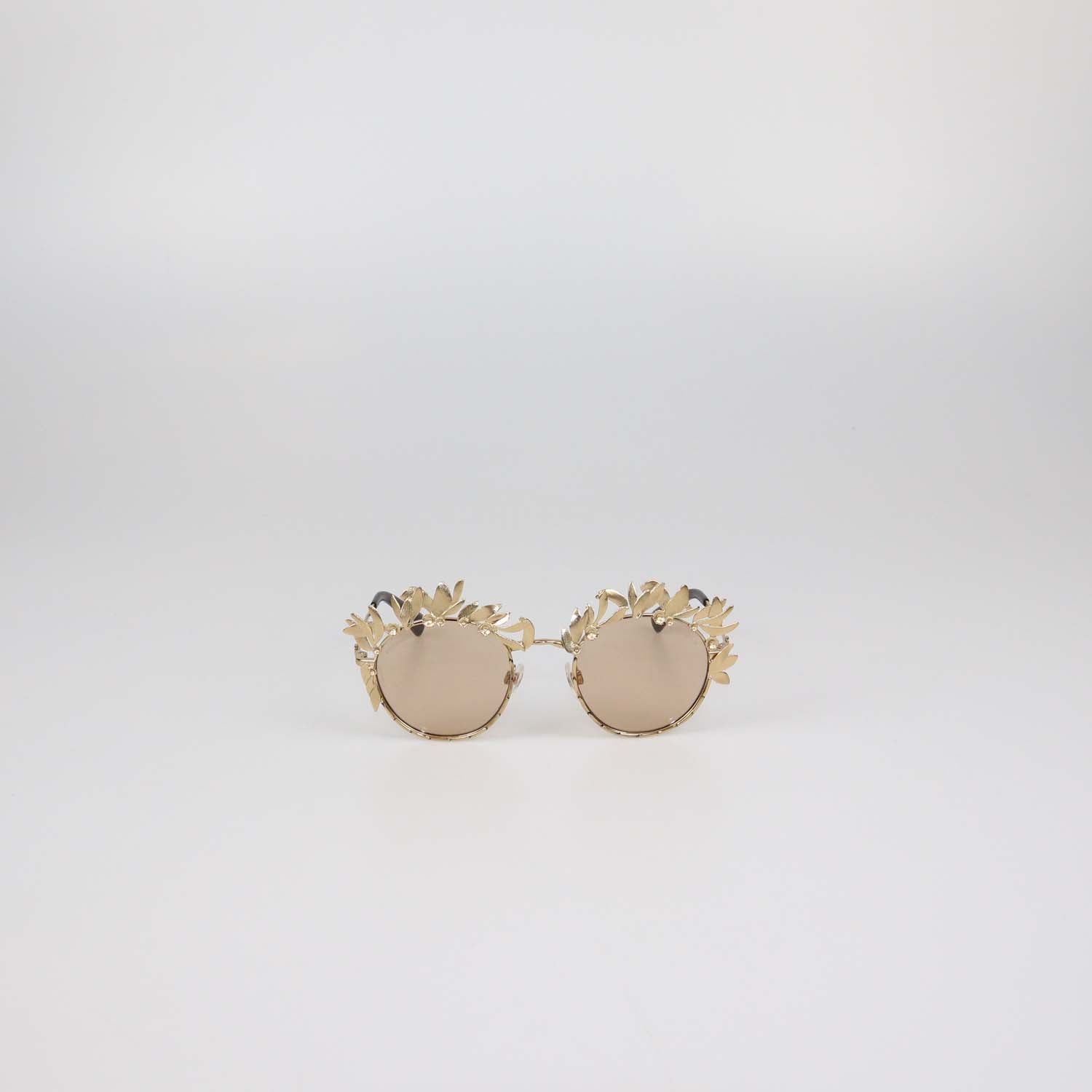 Chanel Gold/Brown Embellished Sunglasses