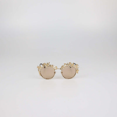Chanel Gold/Brown Embellished Sunglasses