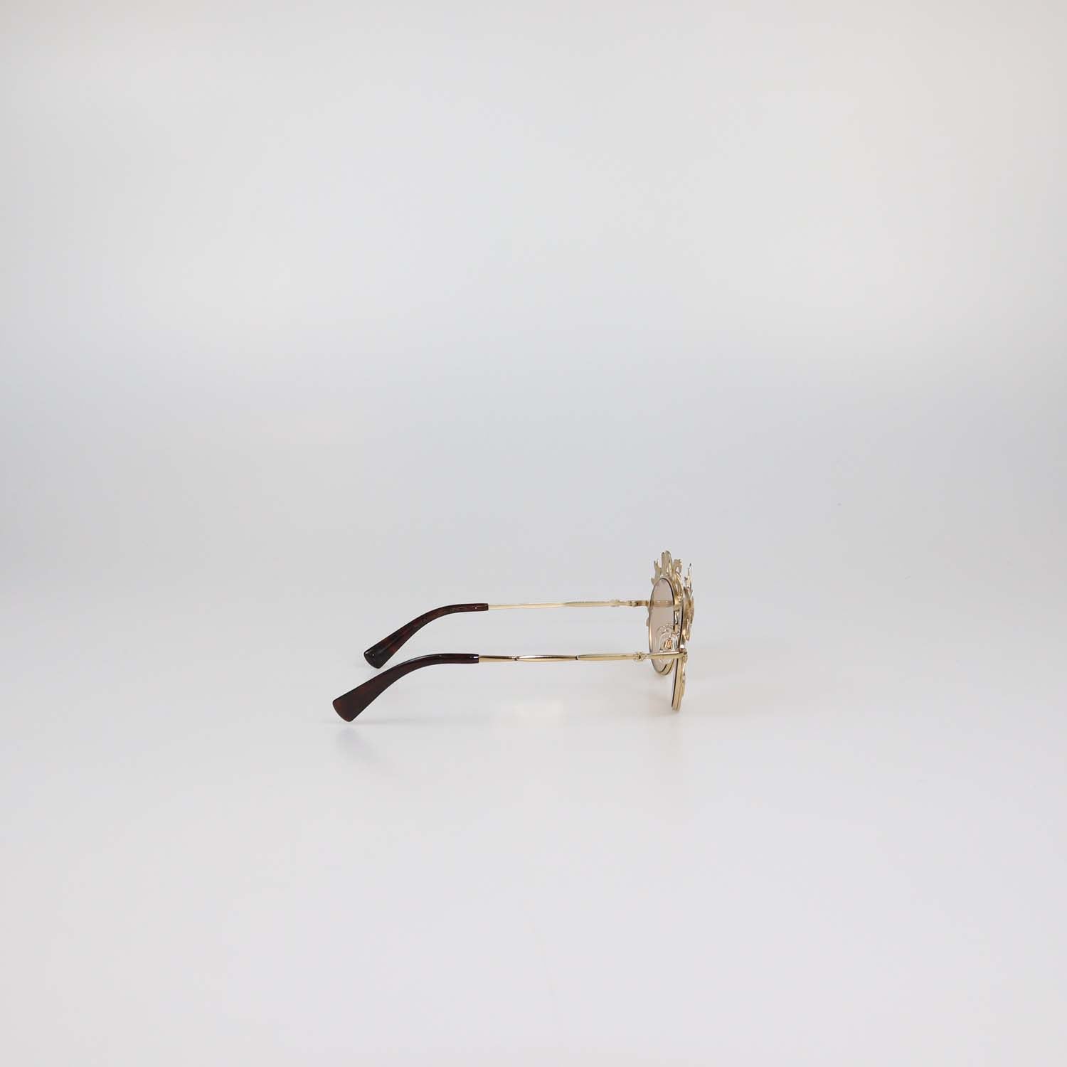 Chanel Gold/Brown Embellished Sunglasses