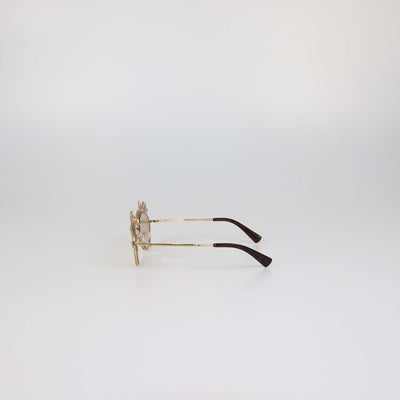 Chanel Gold/Brown Embellished Sunglasses