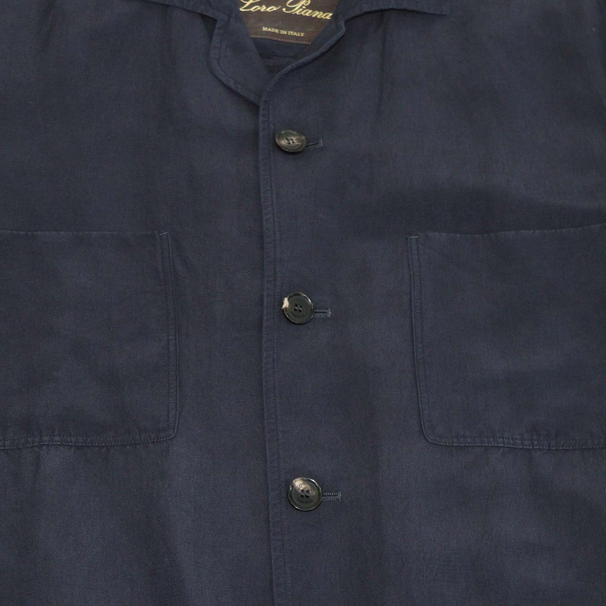 Loro Piana Navy Blue Linen Silk Joele Shirt Jacket & Marlyn Straight Leg Pants