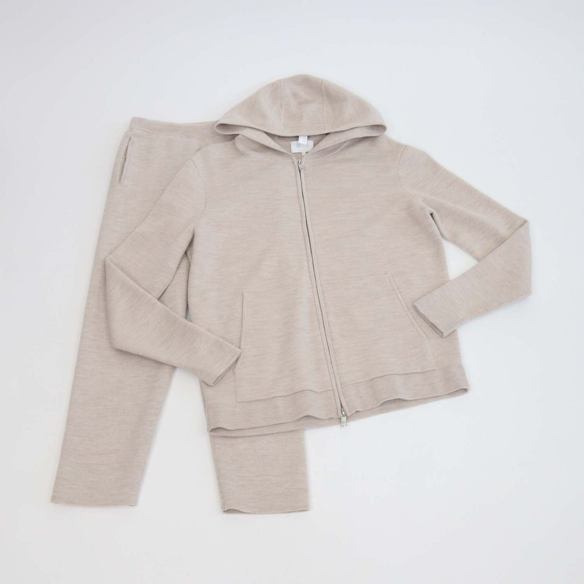 Les100ciels Beige Wool Gian Full Zip Hoodie jacket & Amir Noble Pants