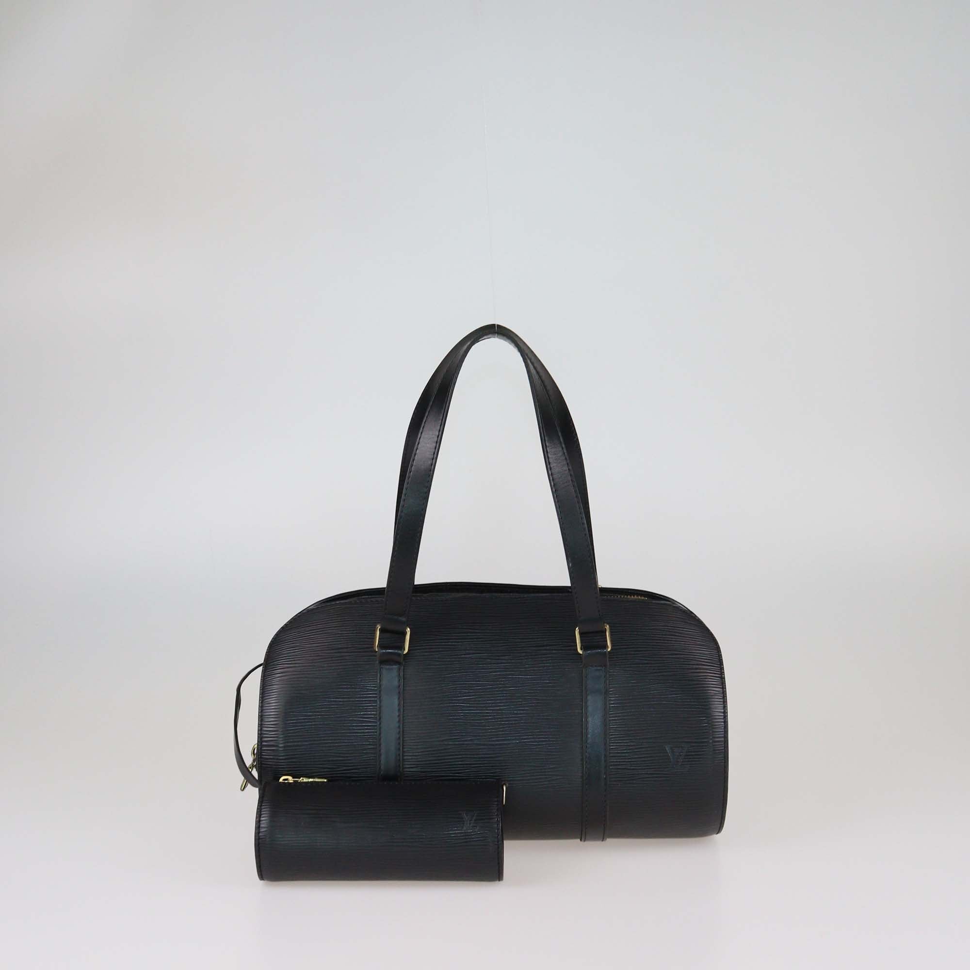 Louis Vuitton Black Epi Leather Soufflot Satchel