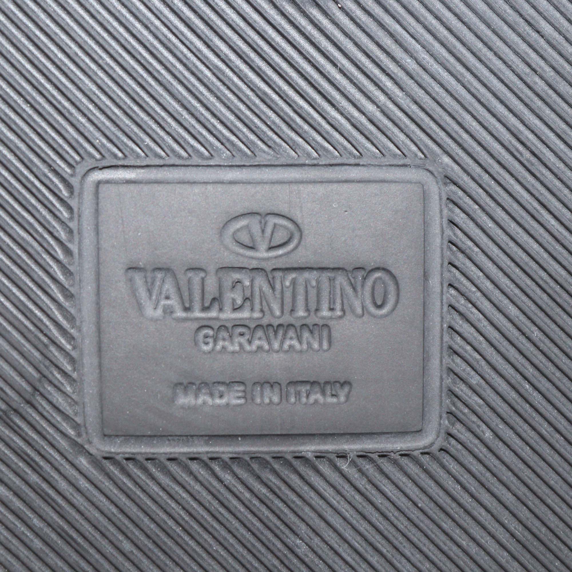 Valentino Black Rubber Rockstud Slides