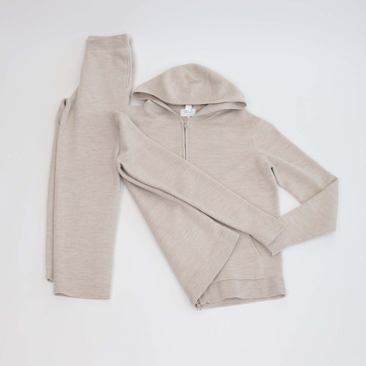 Les100ciels Beige Wool Gian Full Zip Hoodie jacket & Amir Noble Pants