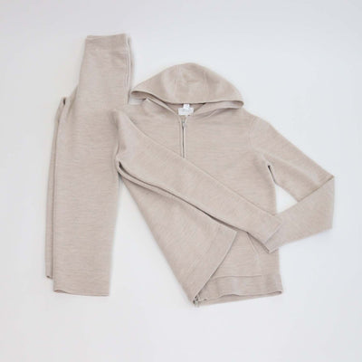 Les100ciels Beige Wool Gian Full Zip Hoodie jacket & Amir Noble Pants