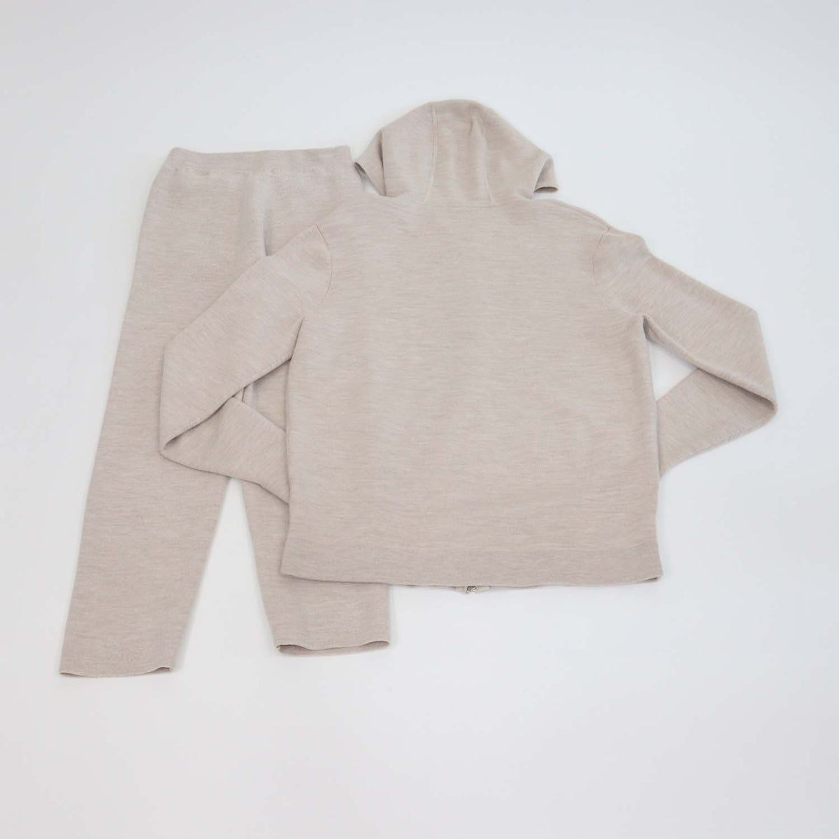 Les100ciels Beige Wool Gian Full Zip Hoodie jacket & Amir Noble Pants