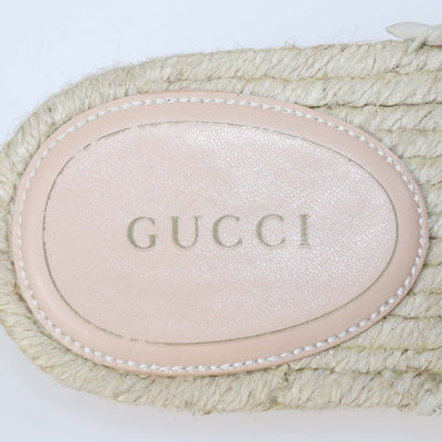 Gucci Ivory Suede Horsebit Espadrille Mules