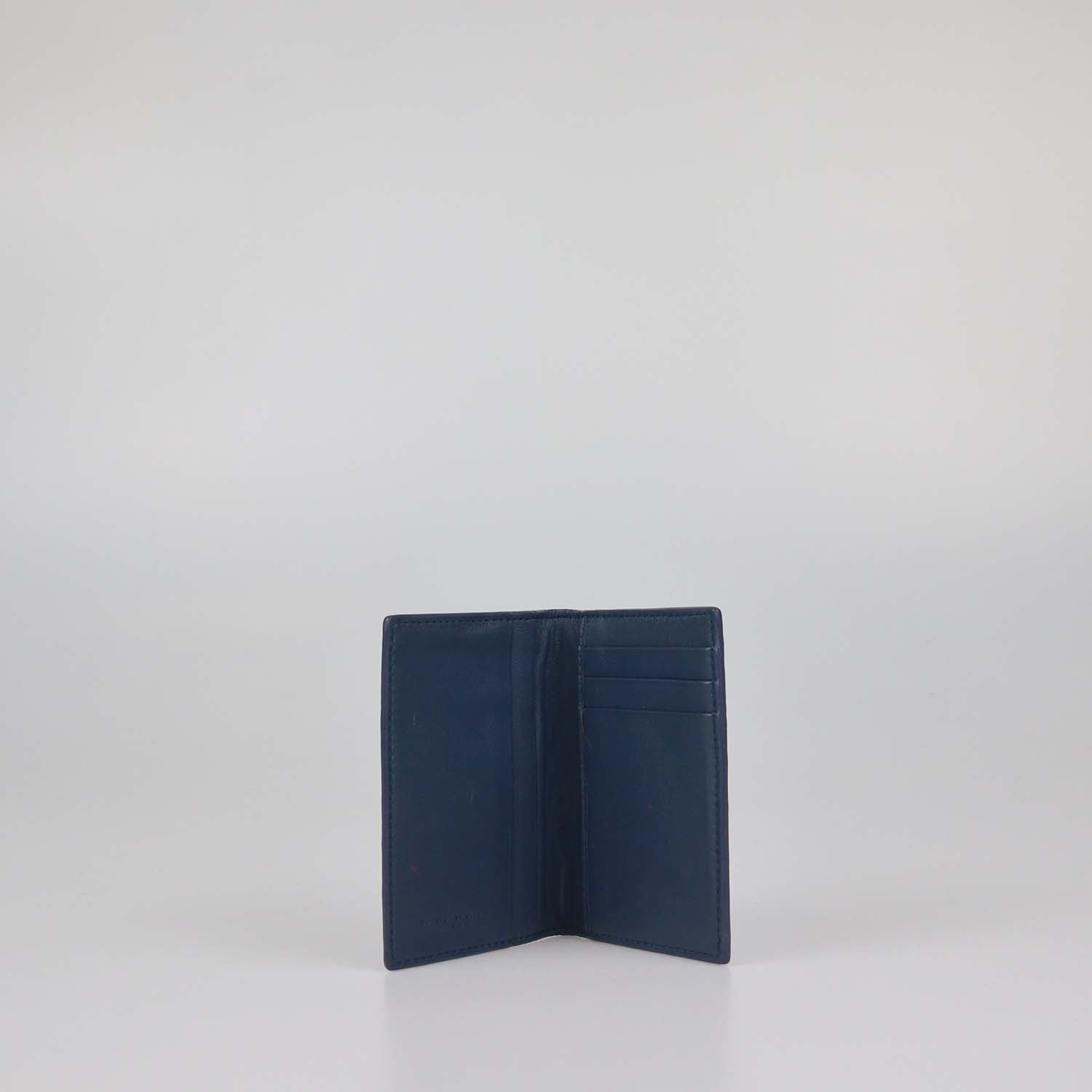 Bottega Veneta Blue Crocodile Vertical Card Case
