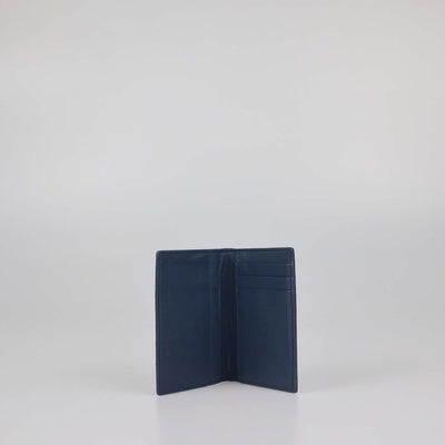 Bottega Veneta Blue Crocodile Vertical Card Case