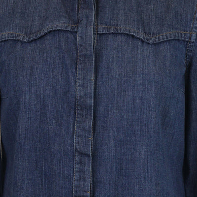 Brunello Cucinelli Blue Washed Denim Long Sleeve Shirt