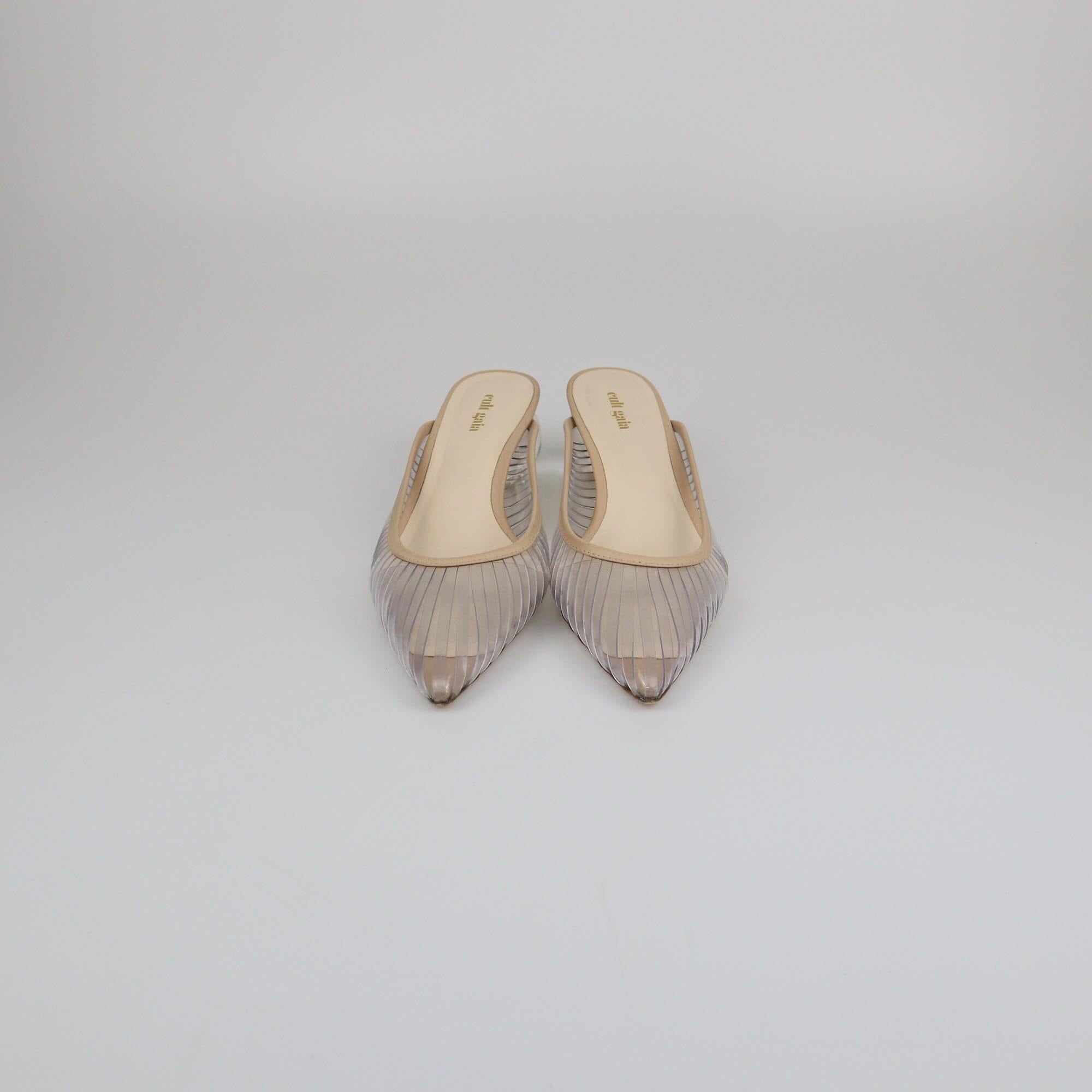 Cult Gaia Beige/Clear Leena Mules Womens Cult Gaia 