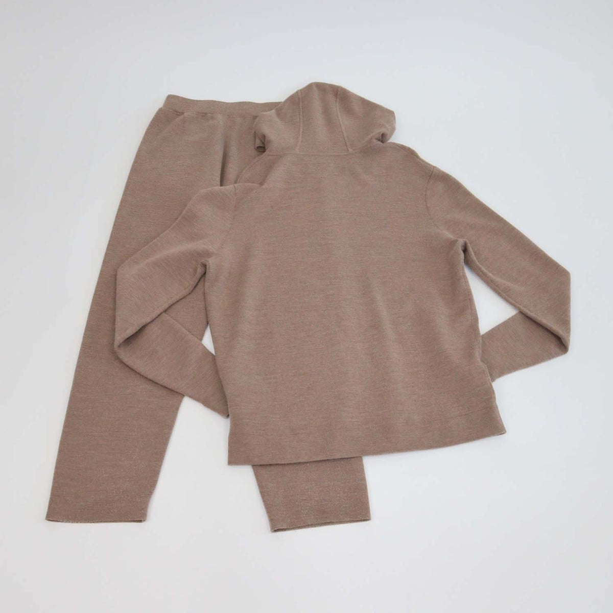Les100ciels Dark Beige Wool Gian Full Zip Hoodie jacket & Amir Noble Pants