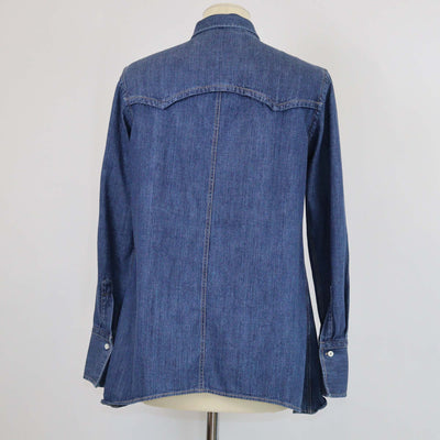 Brunello Cucinelli Blue Washed Denim Long Sleeve Shirt