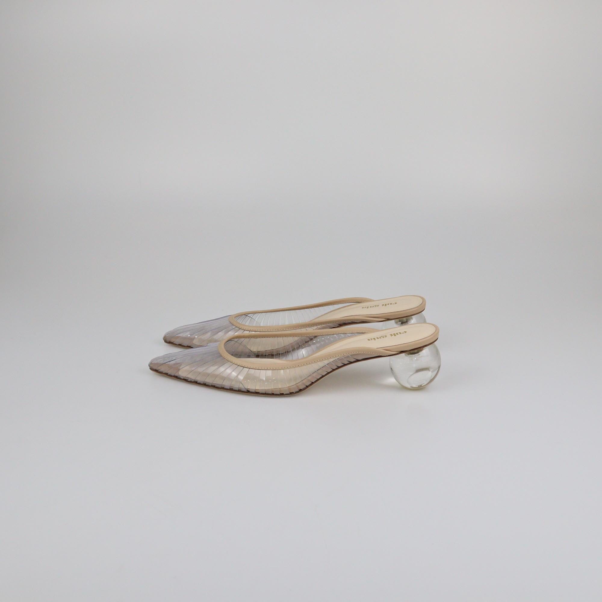 Cult Gaia Beige/Clear Leena Mules Womens Cult Gaia 