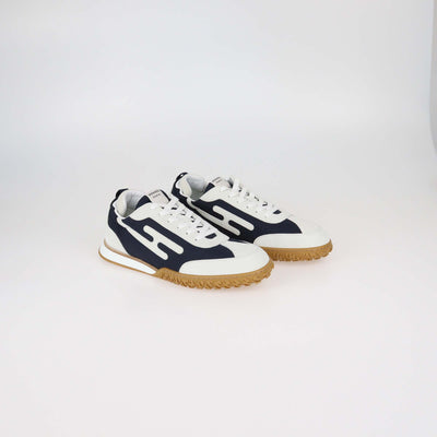 Hermès Bleu Marine/Blanc Technical Canvas and Suede Jet Sneakers