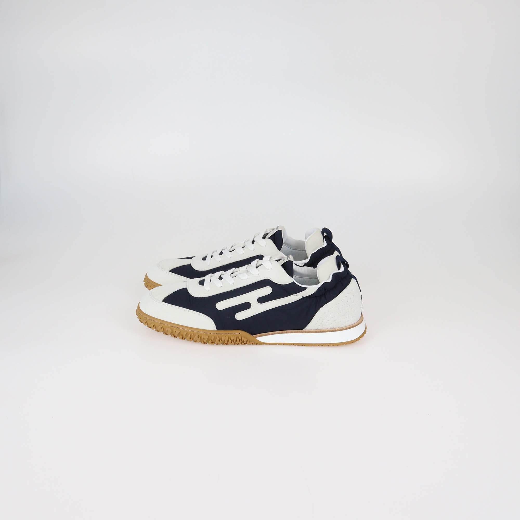 Hermès Bleu Marine/Blanc Technical Canvas and Suede Jet Sneakers