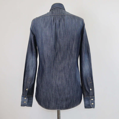 Dsquared2 Blue Denim Beaded Embellished Long Sleeve Shirt