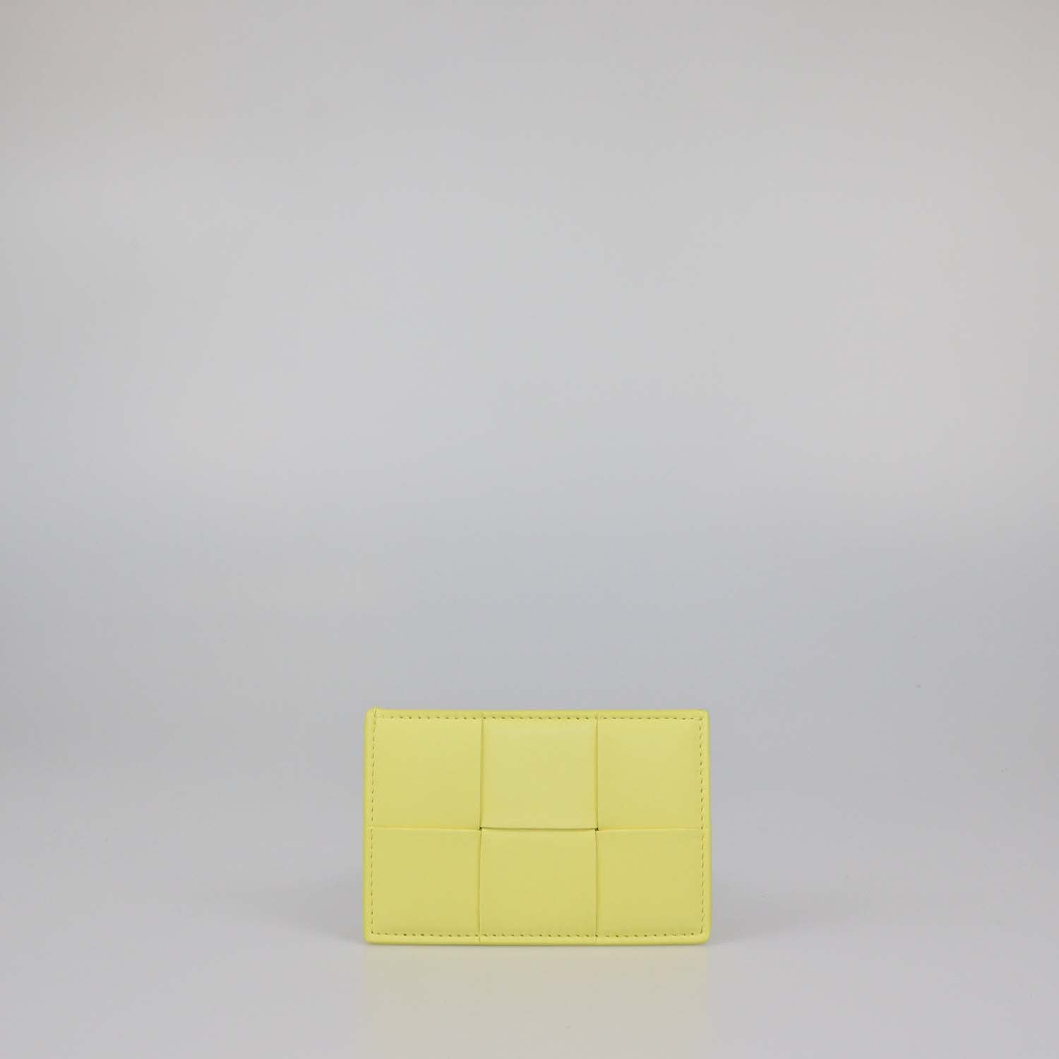 Bottega Veneta Yellow Intreccio Leather Cassette Card Case