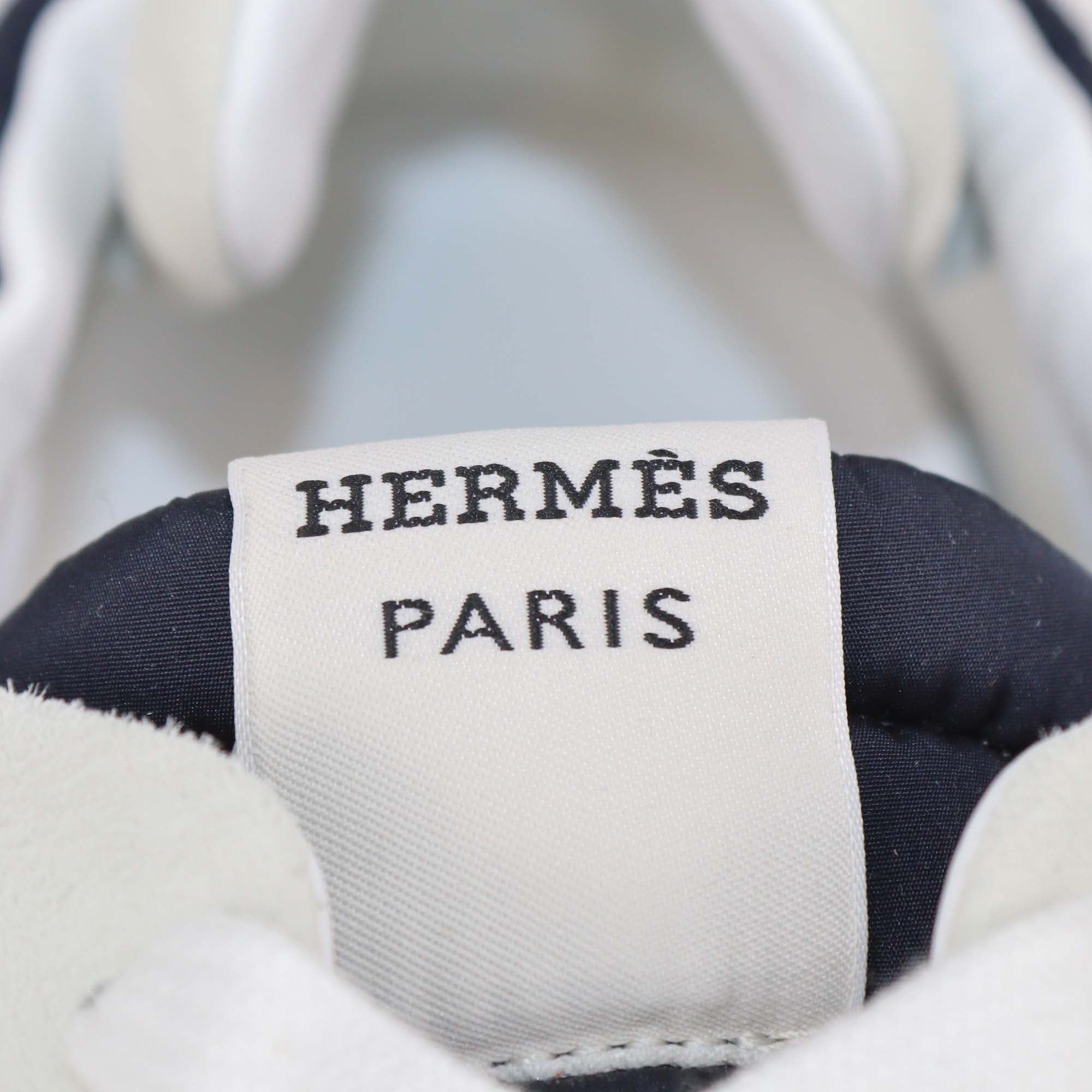 Hermès Bleu Marine/Blanc Technical Canvas and Suede Jet Sneakers
