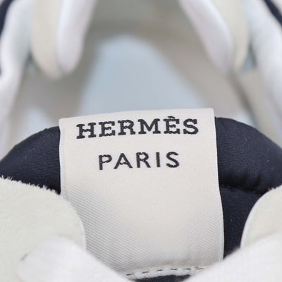 Hermès Bleu Marine/Blanc Technical Canvas and Suede Jet Sneakers