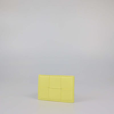 Bottega Veneta Yellow Intreccio Leather Cassette Card Case