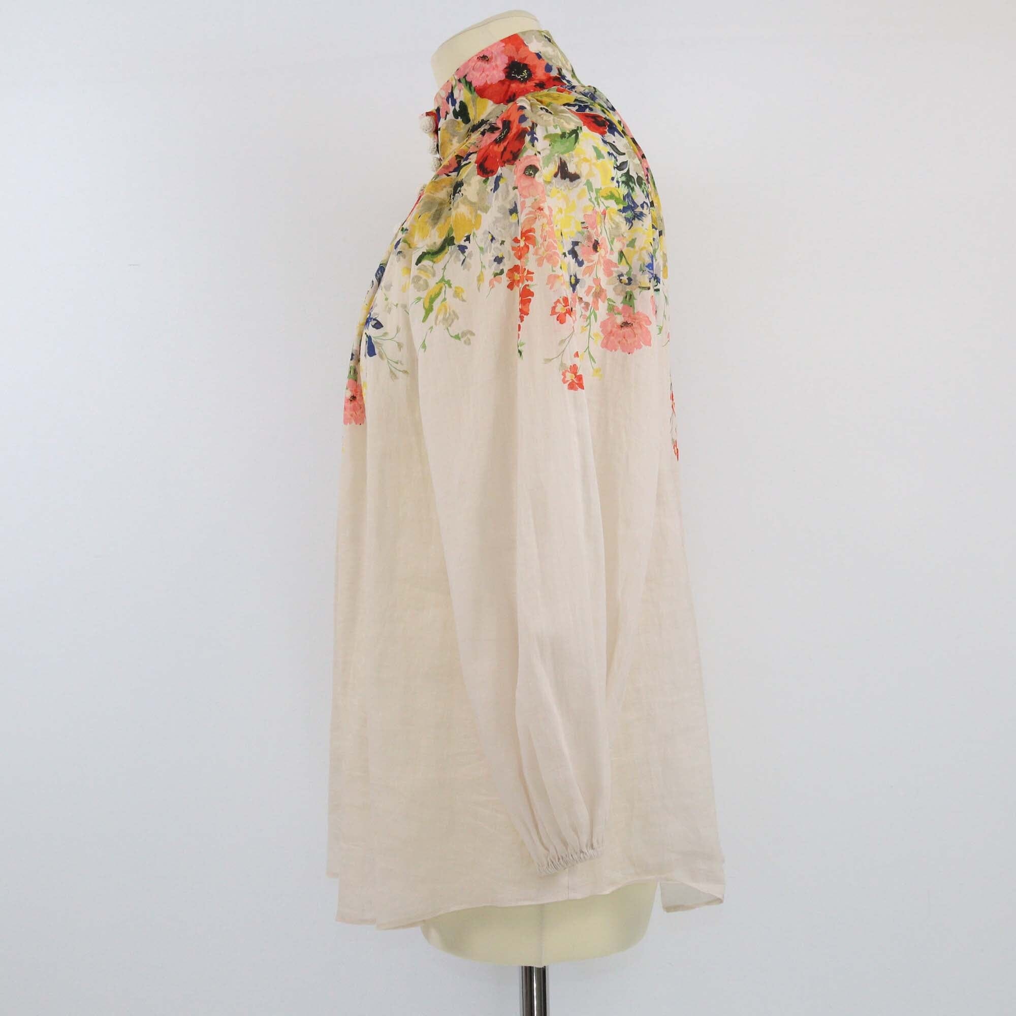 Zimmermann Multicolor Floral Print Alight Basque Blouse Womens Zimmermann 