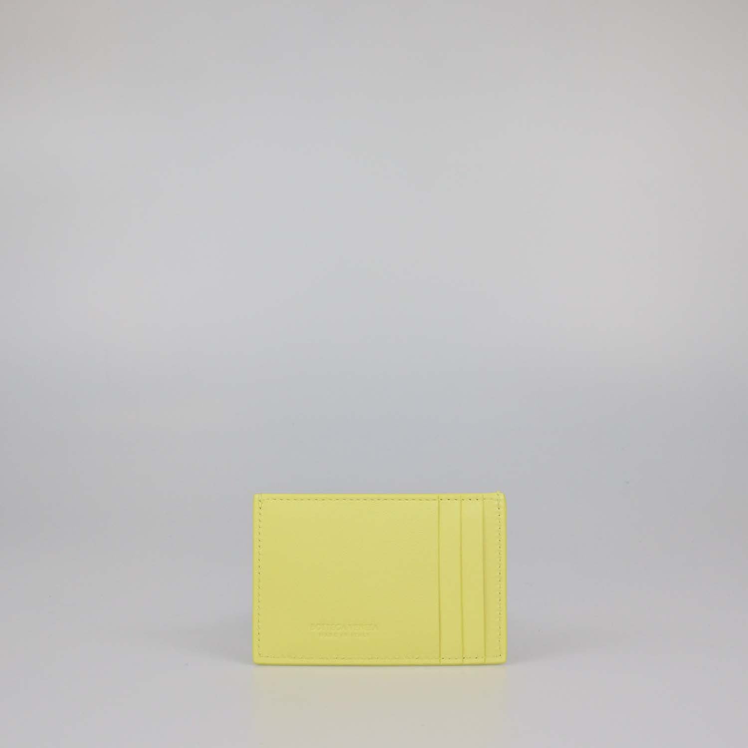 Bottega Veneta Yellow Intreccio Leather Cassette Card Case