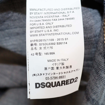 Dsquared2 Blue Denim Beaded Embellished Long Sleeve Shirt