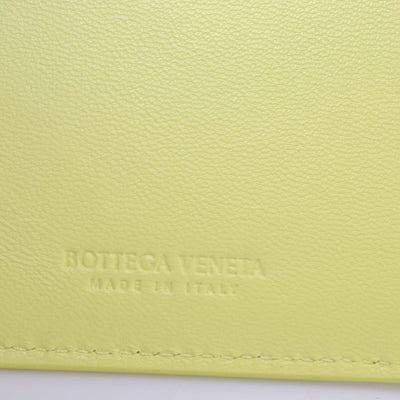 Bottega Veneta Yellow Intreccio Leather Cassette Card Case