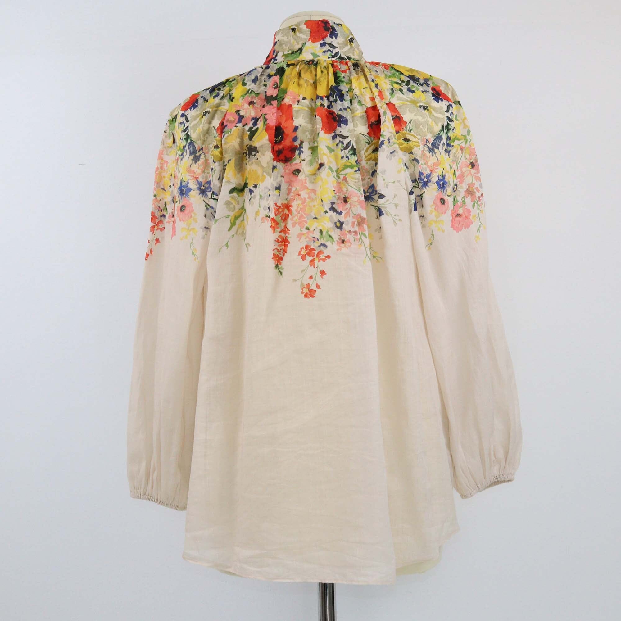 Zimmermann Multicolor Floral Print Alight Basque Blouse Womens Zimmermann 