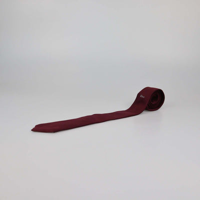 Christian Dior Burgundy Silk Tie