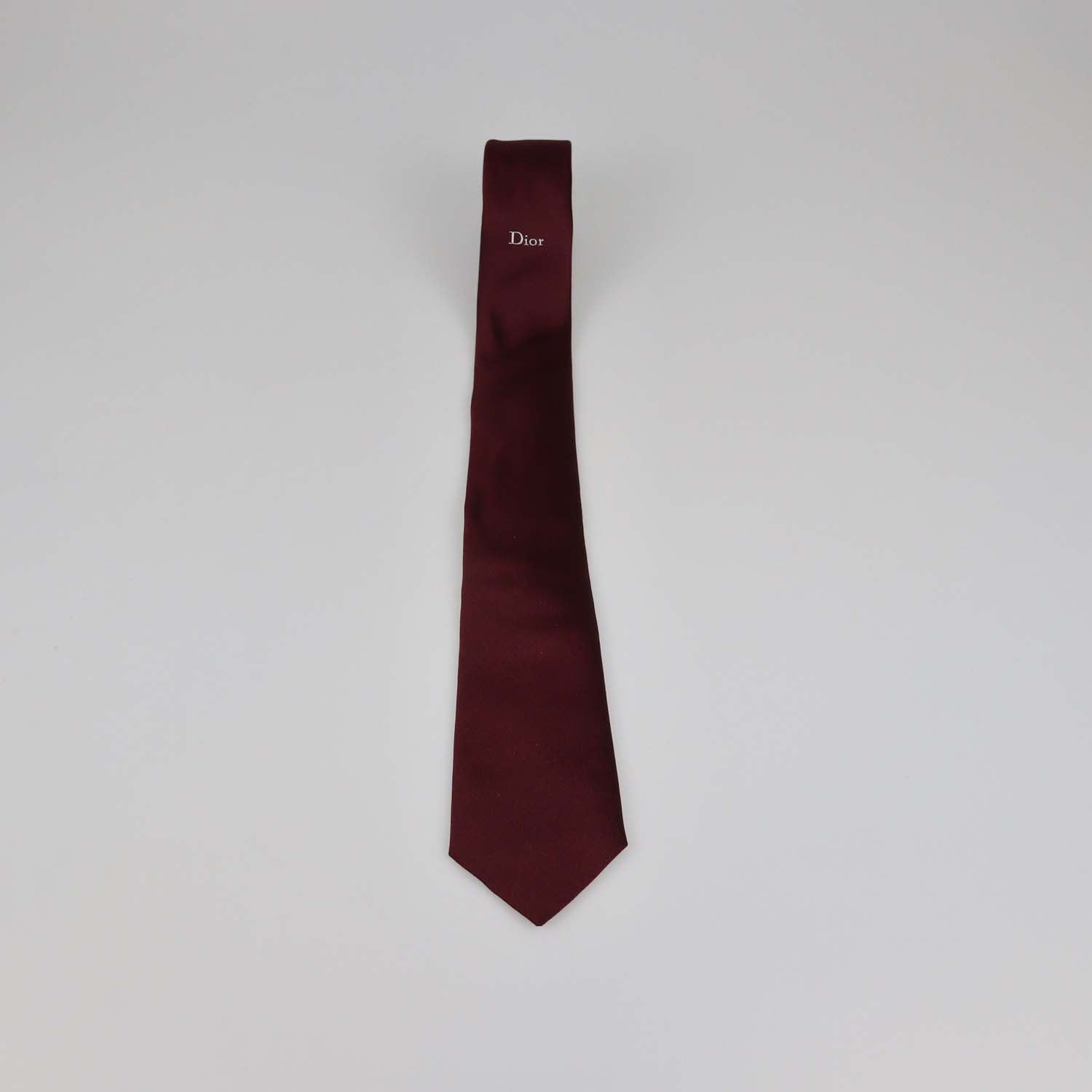 Christian Dior Burgundy Silk Tie