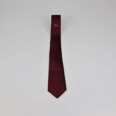 Christian Dior Burgundy Silk Tie