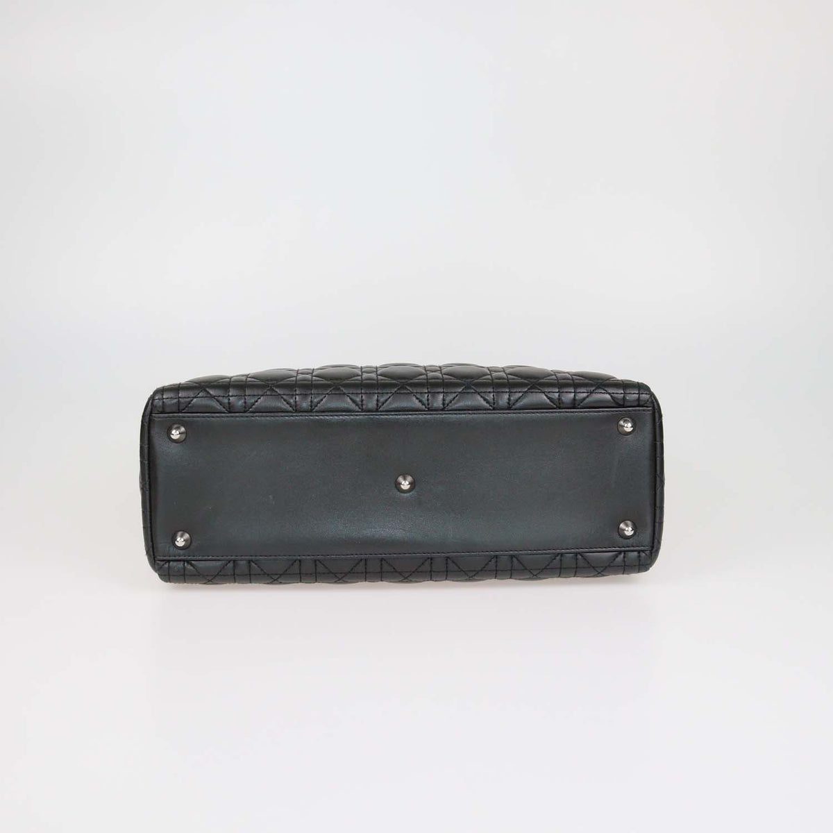 Christian Dior Black Cannage Leather Large Lady Dior Tote