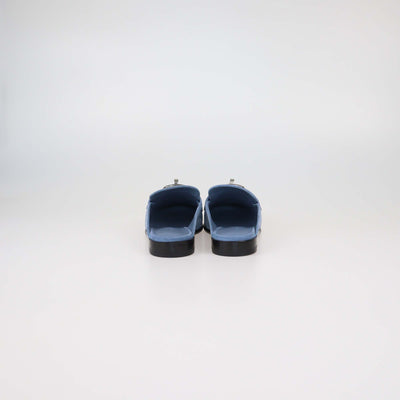 Hermes Azur Suede Lota Mules