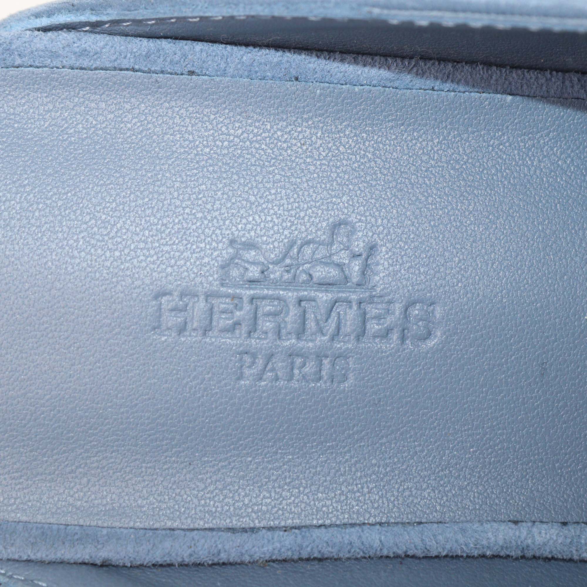 Hermes Azur Suede Lota Mules