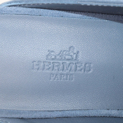 Hermes Azur Suede Lota Mules
