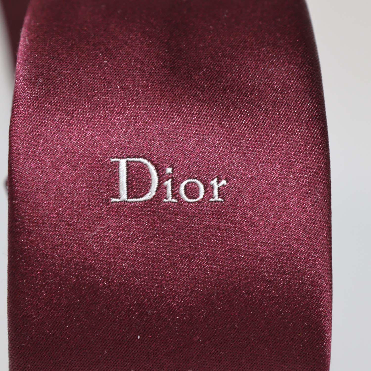 Christian Dior Burgundy Silk Tie