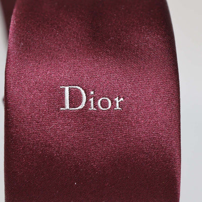 Christian Dior Burgundy Silk Tie