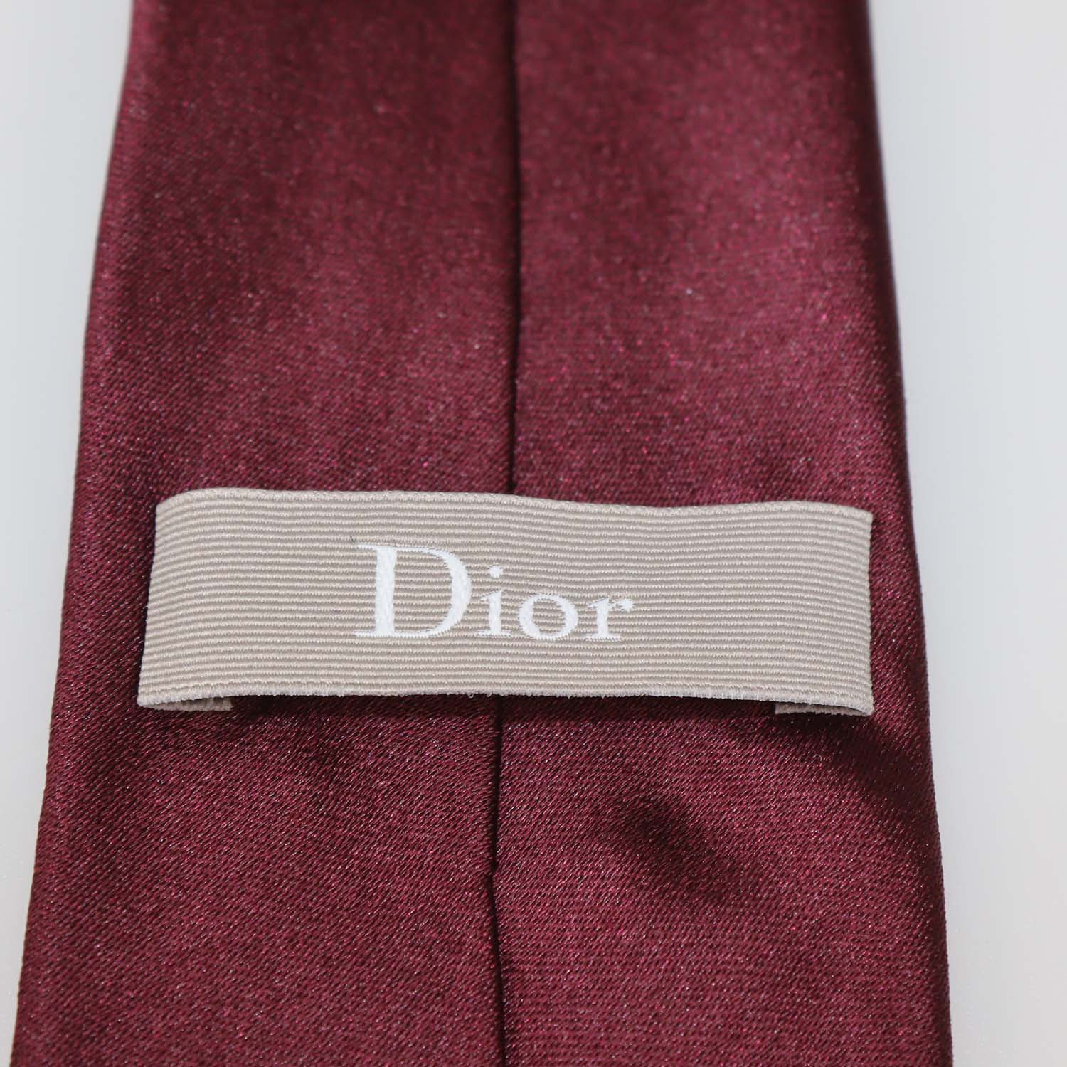 Christian Dior Burgundy Silk Tie
