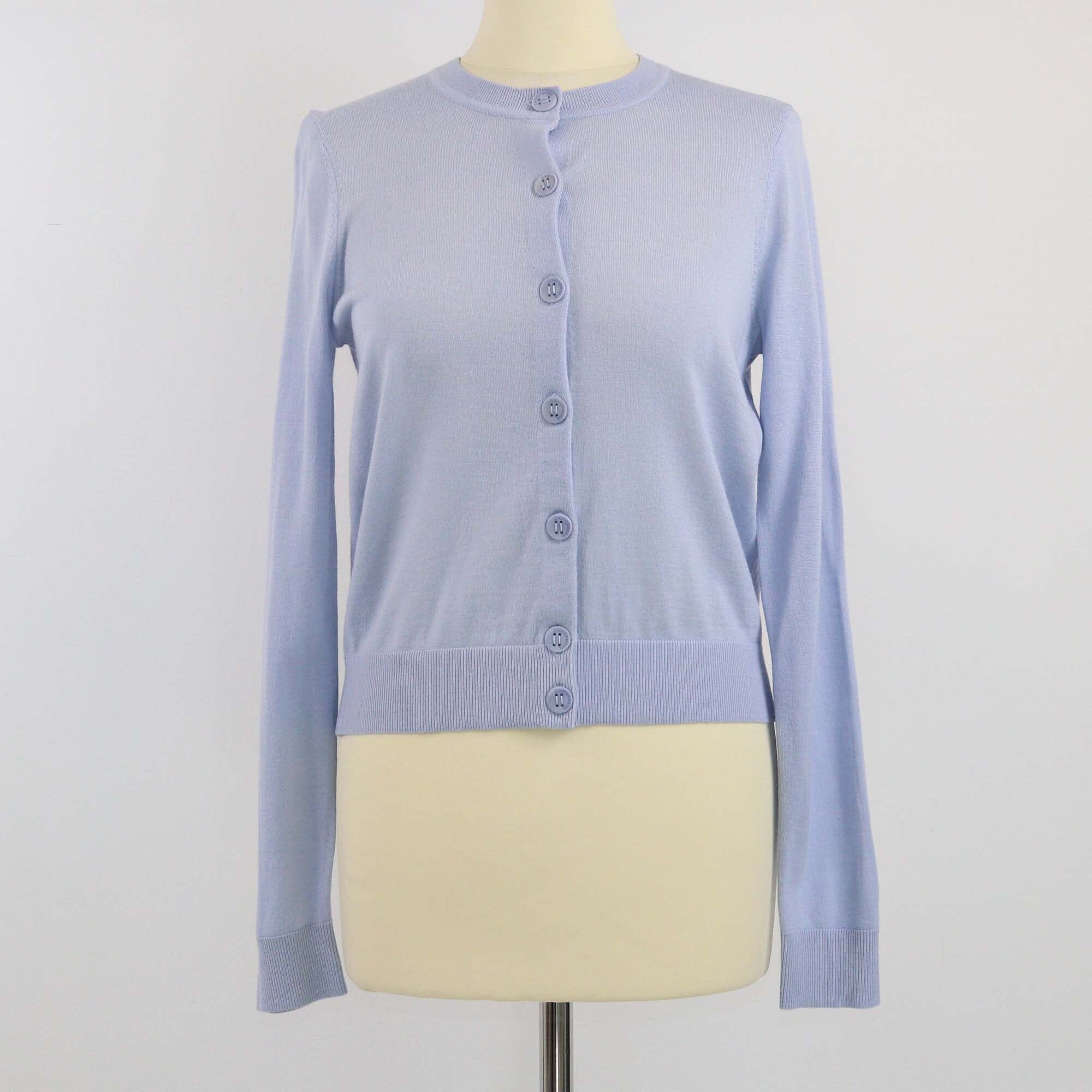 Zimmermann Blue Crew Neck Cardigan Knitwear