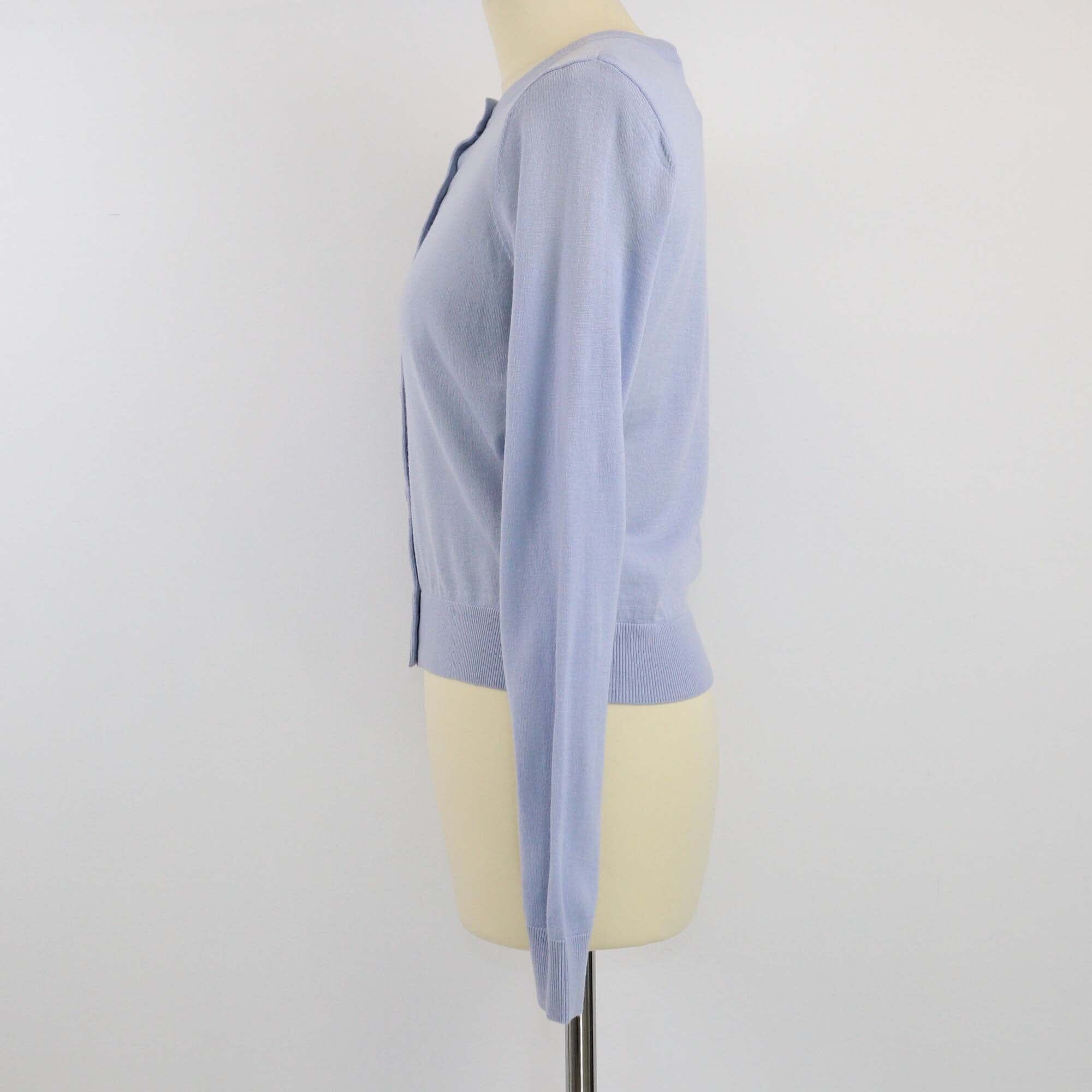 Zimmermann Blue Crew Neck Cardigan Knitwear