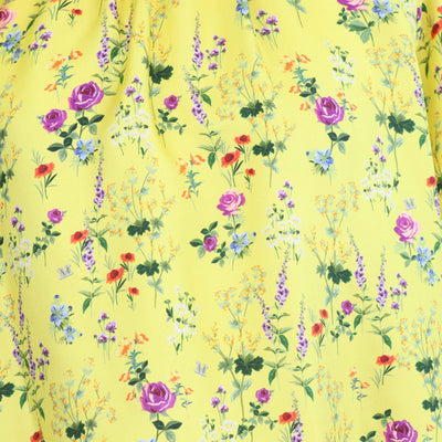 Max Mara Yellow Silk Floral Print Pedale Blouse