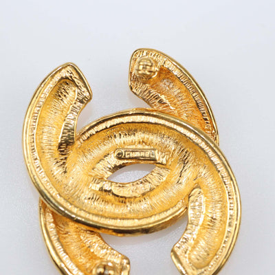 Chanel Gold Plated CC Quilted Brooch